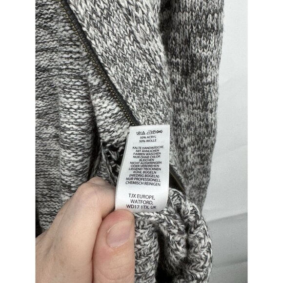 Telluride Wool Blend Zip Front Sweater Women Small Grey Holiday Winter Festive - Picture 6 of 10